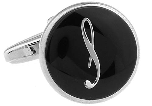 Mancuernillas KnBoB Hombre Alfabeto Negro Elegantes miniatura 3