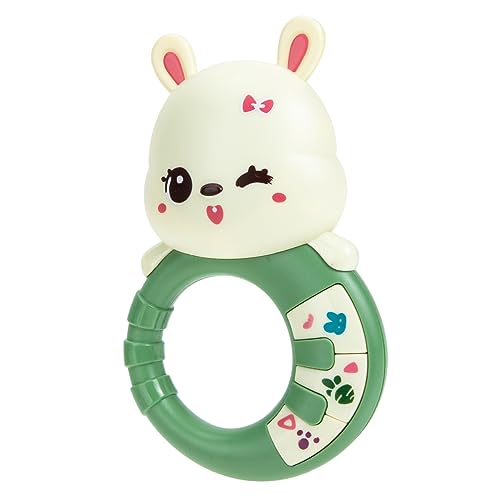 Alasum 音楽のベル ベビーラトル ポータブル松脂 ポータブル首輪 ポータブル小型扇風機 耳を傾ける 布 蓋 の装飾 電気ハンドベル ミュージカルガラガラおもちゃ Green