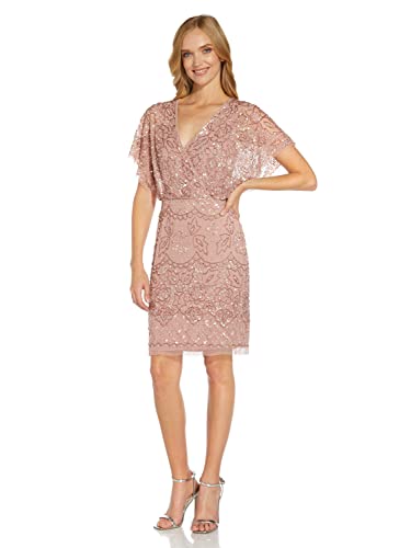 Adrianna Papell Women's Beaded Mesh Blouson Dress - Image 4