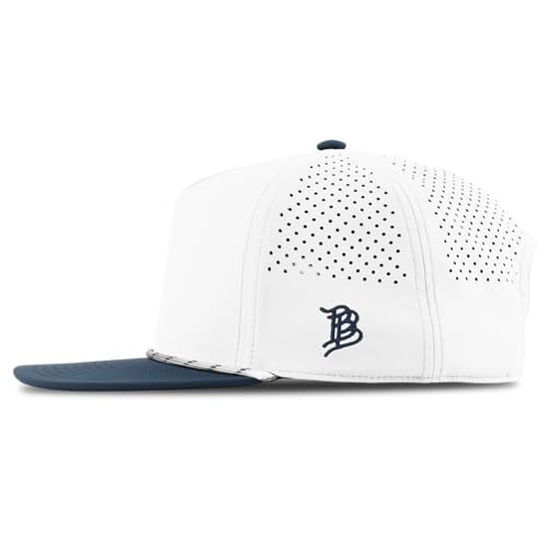 Image of Branded Bills Bare Flat 5 Panel Rope Hat for Men, Adjustable Snapback Golf Baseball Cap Flat Brim
