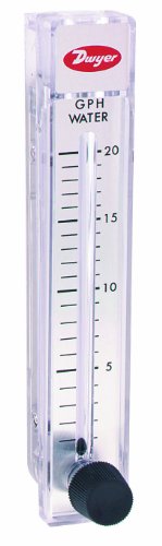 Dwyer® Rate-Master® Flowmeter, RMB-53-SSV, 3% Acc, 10-100 SCFH air, SS Valve, PC Body
