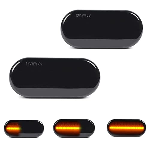 Xinctai 2PCS Smoke Lens Dynamic LED Side Marker Turn Signal Light Compatible with VW Golf 4 Mk4 Gti R32 Jetta Passat B5 Lupo Polo Sharan Vento Fox Amarok T5