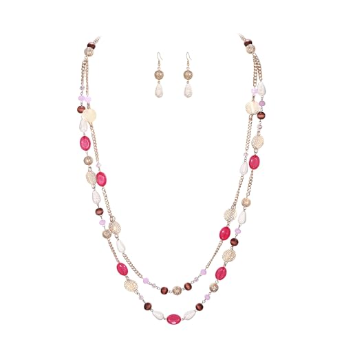 Collier long 2 couches perles marron : le bijou d'été sans emmêlement