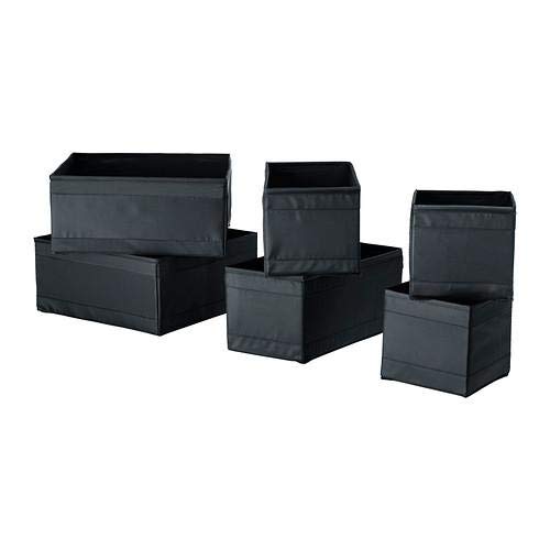 Skubb Box, Set Of 6, Black