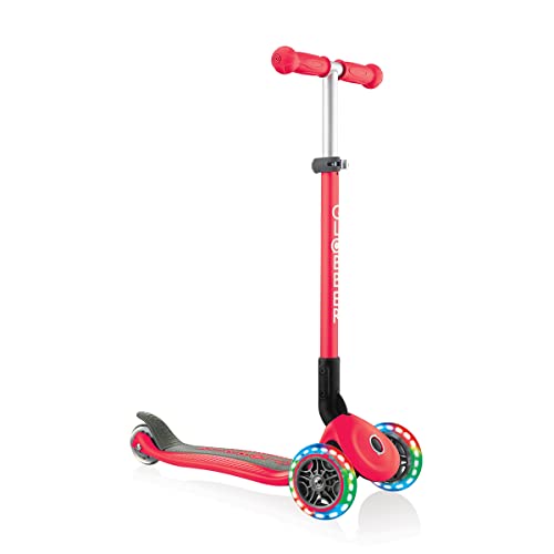Globber - PRIMO FOLDABLE LIGHTS - Trottinette pliable, lumineuse à 3 roues pour les enfants âgés de 3 à 7 ans + , Rouge Cover