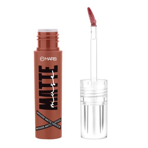 Image of MARS Matte Muse Mousse Lipstick (3ml) (16-CHICK BEAUTY) with Doe-Foot Applicator | Highly Pigmented | Smooth Texture | Hydrating Formula | Blurry Lips Effect