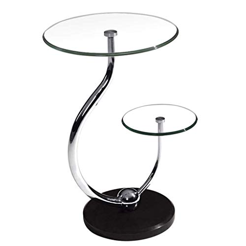 HLL Tables,Home Furniture Tempered Glass Small End Tables Round Top Co