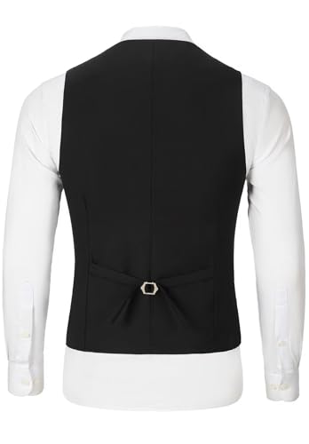 Mens Vests Double Breasted Men's Suit Vests Wedding Vest for Men Slim Fit Business Formal Waistcoat Tuxedo Vest2
