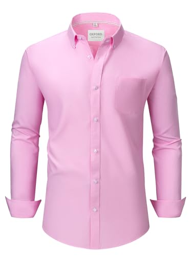 Men's Oxford Long Sleeve Button Down Dress Shirt