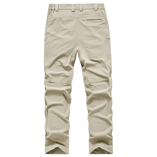 ADHOWBEW Men Cargo Pants Lightweight Baggy Big and Tall Elastic Waist Tactical Work Hiking Relaxed Fit Trousers4