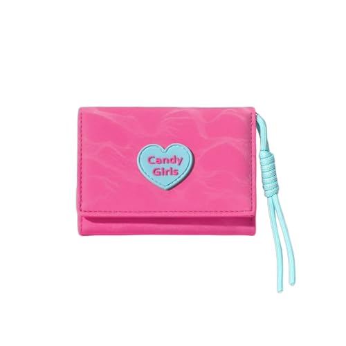 Small Wallets for Women, Leather Women Wallet Small Wallet with Coin Pocket, Slim Credit Card Holder for Women with Transparent ID Window for Women (pink)
