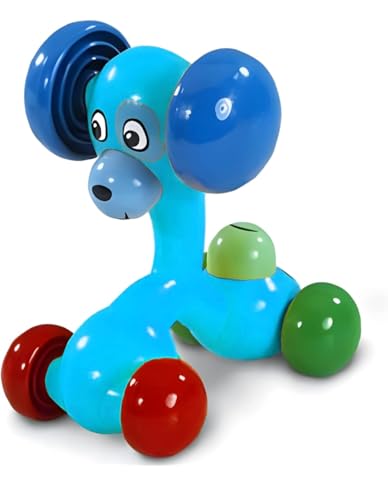 Image of 3 Face Role Play Dog Friction Toy Push and Go Puppy Car with 3 Expressions Interactive Animal Toy for Kids 1-4 Years - Motor Skills Development