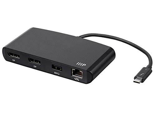 Monoprice Thunderbolt 3 Dual DisplayPort Mini Dock Mac Windows Gigabit Ethernet, USB HUB, 4k@60Hz HDMI Monoprice Thunderbolt 3 Dual DisplayPort Mini Dock Mac Windows Gigabit Ethernet, USB HUB, 4k@60Hz HDMI