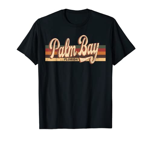 Vintage 80s 70s Palm Bay Retro Florida Camiseta