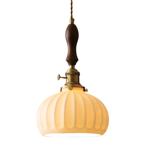 Chandelier rétro japonais en céramique avec éclairage doux de chevet