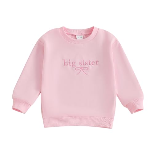 Toddler Baby Girl Sister Matching Outfit Little Sister Romper Bodysuit Big Sister Sweatshirt Pullover Top
