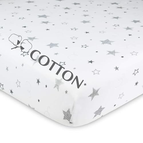 Image of American Baby Company Cotton Fitted Crib Sheet 52x28 inch, Super Stars