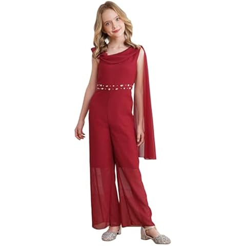 YEAHDOR Combinaison Fille Ado Bourgogne Cover