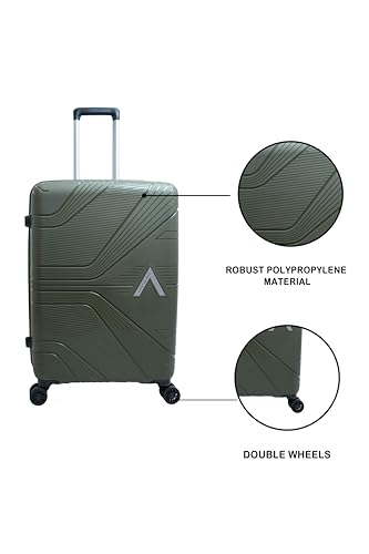 Image of VIP Polypropylene Aristocrat Hard Shell Luggage Set, 55 /66 /76 cm,Set of 3 Suitcases with 8 Spinner Wheels,Number Lock and 7 Years International Warranty (Ivory Green)