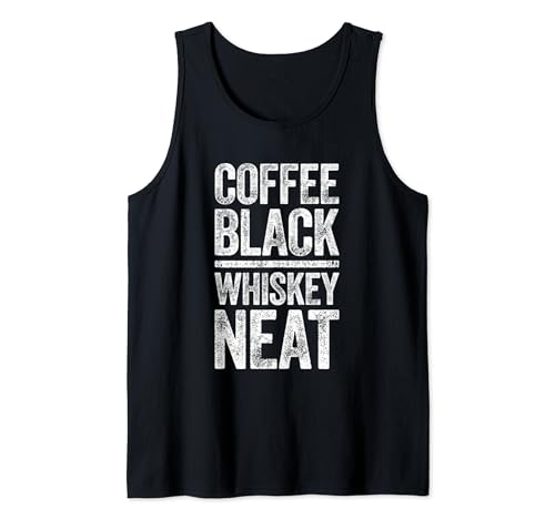 Café Negro Whisky Neat Shirt Funny Bourbon Whisky Scotch Camiseta sin Mangas