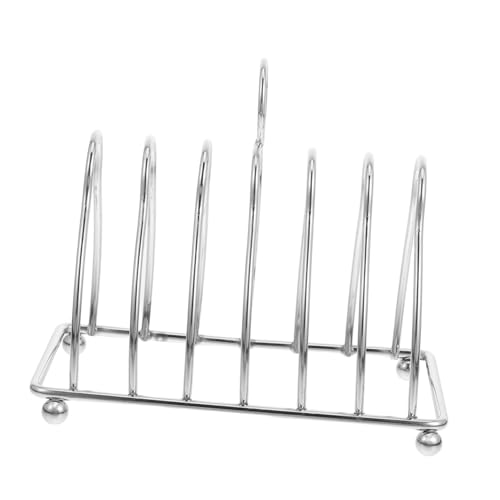 KICHOUSE Elegant Stainless Steel Bread Display Rack Multifunctional Bread Loaf Slice Holder Toast Rack for Home
