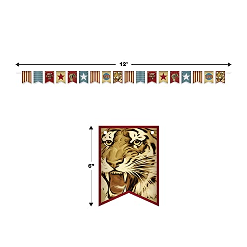 Beistle Vintage Circus Streamer, 6 Inches By 12 Feet, Multi-Colored #TOP2