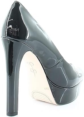 Jessica Simpson Nellah Black Patent HIgh Heel Platform Pump Thick Heel Round Toe Shoes (Black, 10) | Image 4