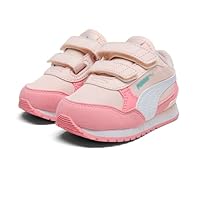 PUMA Unisex-Child ST Runner Hook and Loop, Peony-PUMA White, Toddler 9