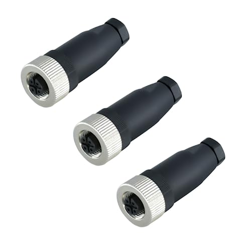 Connettore M12 4 Poli Femmina D Codice - Giunto A Vite Schermato IP67 Impermeabile, Per Sensori E Automazione Industriale