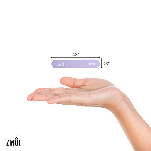 Zmoi Professional Mini Nail File – 12 Stylish - Practical Fingernail File Pack For Natural And Acrylic Nails 100/180 Emery Boards (Macaroon Color) #TOP3