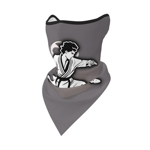 HUIopq Karate-Highkick-Icon - Máscara deportiva con estampado de iconos para la cara, correr, esquí, protección al aire libre, polaina térmica para el cuello, color negro