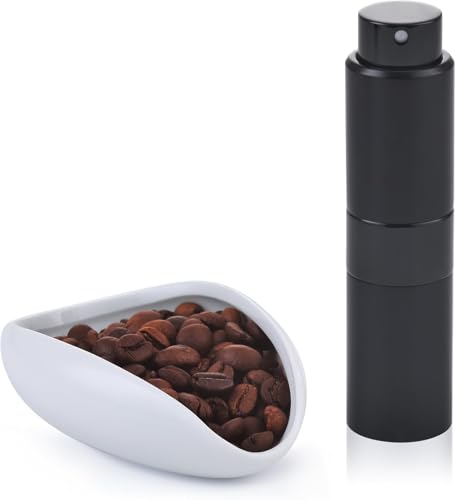 Image of Ceramic Coffee Bean Dosing Cup with 20ML Spray Bottle - Espresso Measuring Cup 25g Capacity with Fine Mist Bean Spritzer - Static Reduction Coffee Tool Kit for Home & Barista Use