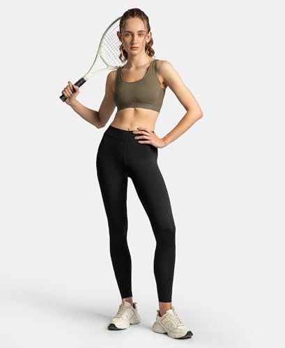 Image of Jockey AP20 Women Wirefree Padded Tactel Nylon Elastane Stretch Full Coverage Racerback Styling Active Sports Bra with StayFresh and StayDry Treatment