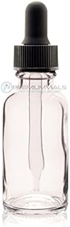 PREMIUM VIALS CREATIVE PACKAGING SOLUTIONS 1 Oz (30 ml) CLEAR Boston Round Glass Bottle w/Dropper - Pack of 360