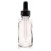 Premium Vials B36-pk24 Boston Round Glass Bottle with Dropper, 1 oz Capacity, Clear (Pack of 24)