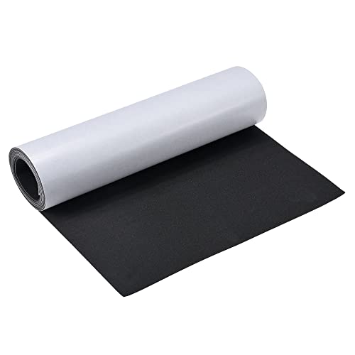 MECCANIXITY EVA Foam Sheets Black Self Adhesive Back 6.56ft x 11.8 Inch 1mm Thickness