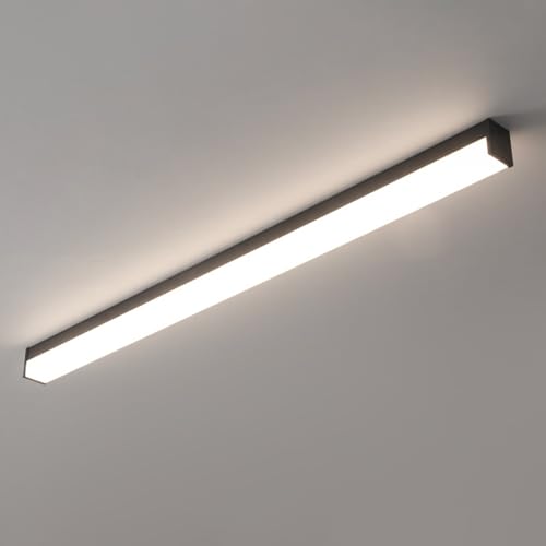 Plafonnier LED longue bande au design géométrique noir pour chambre