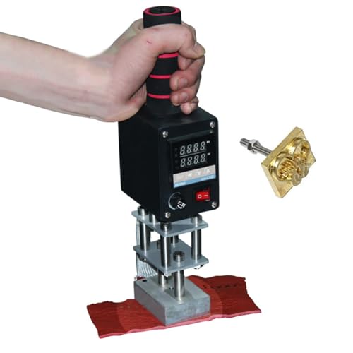 Máquina de Estampado en Caliente de Mano, máquina plegadora de Cuero con Temperatura Ajustable, Placa calefactora de Cobre Puro de 5-7 cm, Control de Temperatura Digital de 0~400 °C