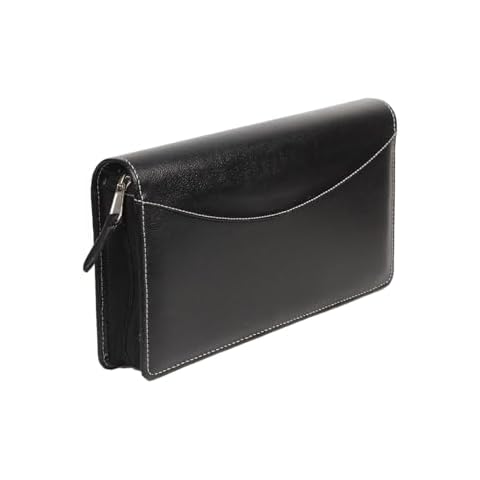 Sukeshcraft Multiple Chequebook Holder, Grain Black, Rexin Cover