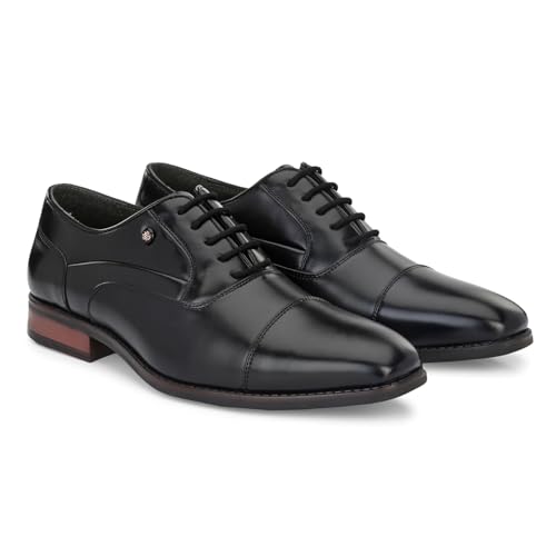 Image of San Frissco Mens Formal Shoes Lace Up Leatherette Oxfords /Soft Cushioned Footbed with TPR Sole /Comfortable, Stylish, Trending, Party, Outdoor Shoes for Office & College