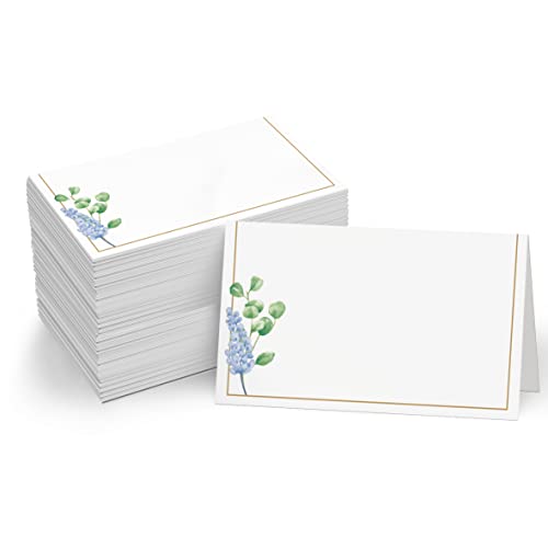 110 PCS Tent Cards, Small Place Cards with Elegant Floral Design Delicate Seating Cards Blank Name Cards Escort Cards for Wedding, Table, Dinner Parties, Receptions (Each Measures 2” x 3.5”)