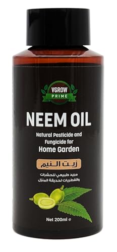 VROW PRIME Neem Oil for Plants - Effective Pest and Fungi Control for Indoor Plants and Home Garden - Water Soluble 200ml Concentrate