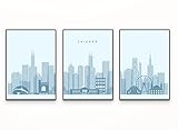 Chicago Skyline Wall Art, Chicago Wall Art, Chicago Skyline Print, Chicago Decor, Chicago City Pictu