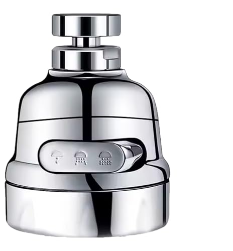 Aeratore Rubinetto Cucina Girevole 360° - Rompigetto Compatibilità Universale 3 Modalità Flusso, Anti Schizzo e Risparmio Idrico, filtro acqua rubinetto Bagno Cucina (3 Modalità Flusso)