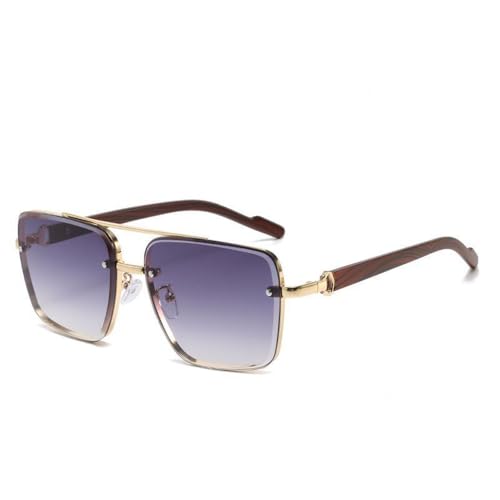 Lunettes de soleil carrées rétro en métal pour femmes, finition haut de gamme