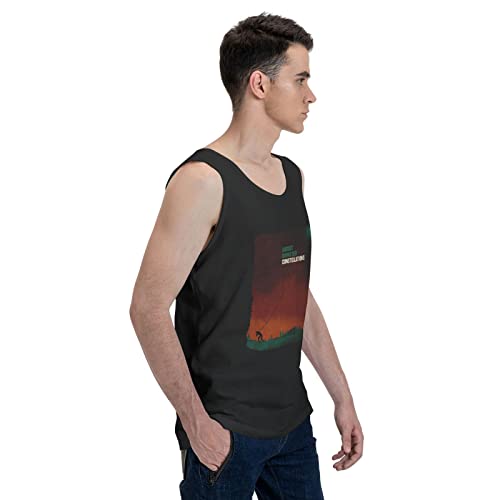 August Music Burns Theme Red Constellations Tank Tops Men Gym Shirts Undershirt Workout Tank Topsblack Small #TOP3
