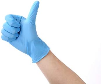 Disposable Nitrile Gloves, Powder Free, Blue, Size M (Pack of 100 Pieces)
