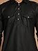 Elina fashion Men's Cotton Kurta Pajama Pathani Set||Indian Pakistani Ethnic Rakhi Festival Wear Black 1_Large Size
