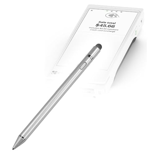 BoxWave Stylus Pen Compatible with Clover Flex Pocket - AccuPoint Active Stylus, Electronic Stylus with Ultra Fine Tip - Metallic Silver