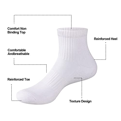 Men's Athletic Ankle Socks Cushioned Ankle Running Socks Stretchy Half Crew Quarter Sock Comfortable Durable 6 Pairs3